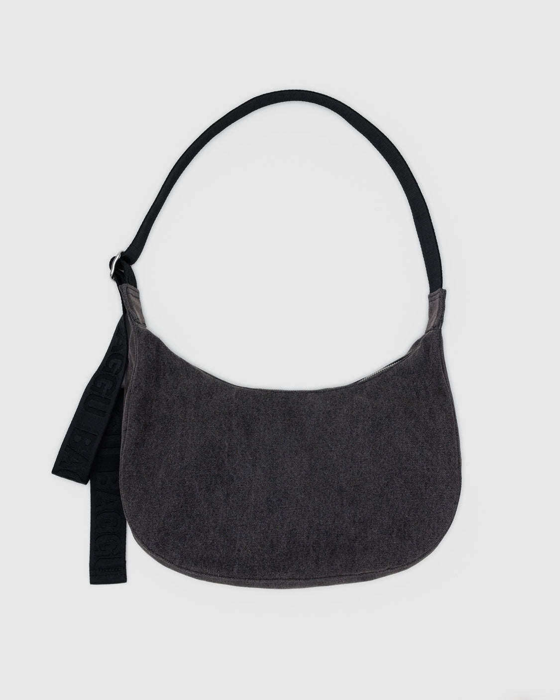 Medium Denim Crescent Bag - Washed Black Denim - Bright Weekend Style