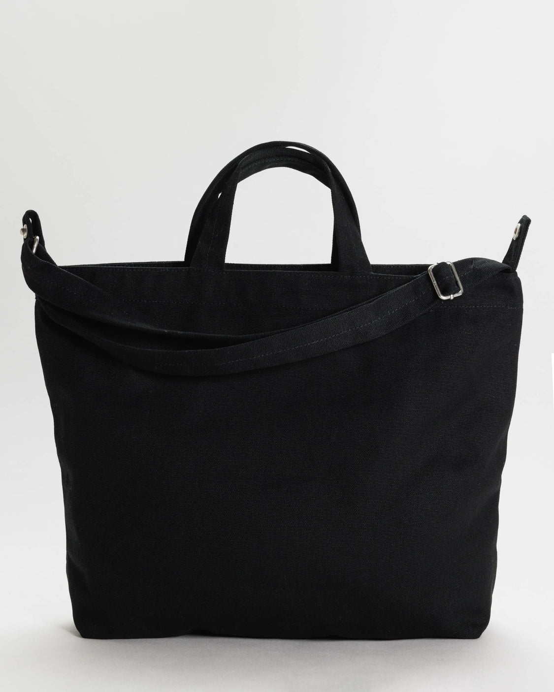 Horizontal Zip Duck Bag - Black - Essential Market Tote