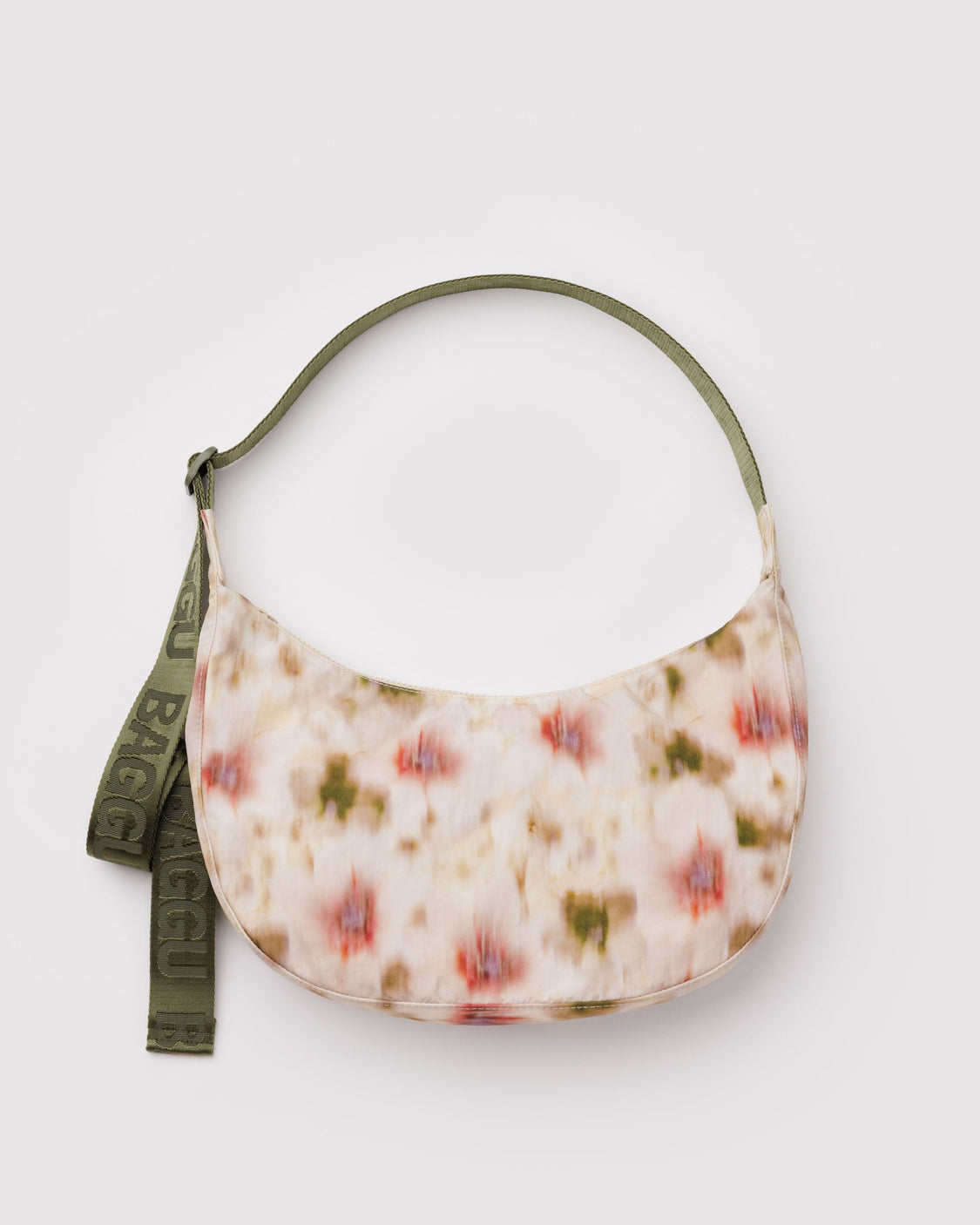 Medium Nylon Crescent Bag - Abstract Floral - Essential Style